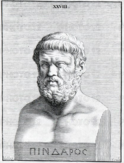 PINDARO - 518/438 AC - POETA GRIEGO
MADRID, BIBLIOTECA NACIONAL GRABADO
MADRID