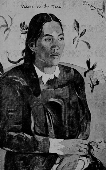 GAUGUIN PAUL 1848/1903
VAHINE NO TE TIARE (MUCHACHA CON UNA FLOR) - 1891 - FOTOGRAFIA EN BLANCO Y NEGRO
MADRID, BIBLIOTECA NACIONAL
MADRID