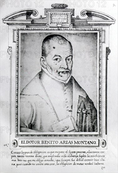 PACHECO FRANCISCO 1564/1644
BENITO ARIAS MONTANO (1527/1598) - ESCRITOR ESPAÑOL DEL SIGLO XVI - LIBRO DE RETRATOS DE ILUSTRES Y 
Madrid, musée Lazaro Galdiano