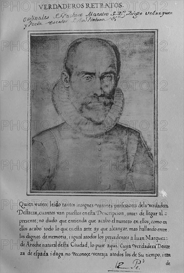 PACHECO FRANCISCO 1564/1644
JUAN MARQUEZ DE AROCHE - LIBRO DE RETRATOS DE ILUSTRES Y MEMORABLES VARONES - 1599
Madrid, musée Lazaro Galdiano