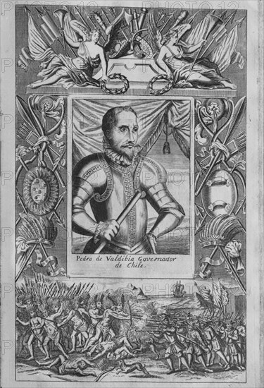 HERRERA Y TORDESILLAS ANTONIO 1549/1625
PEDRO DE VALDIVIA - 1497/1553 - HISTORIA GENERAL DE LOS HECHOS DE LOS CASTELLANOS EN LAS ISLAS DE TIERRA FIRME DEL MAR OCEANO - 1601
MADRID, BIBLIOTECA NACIONAL ESTAMPAS
MADRID