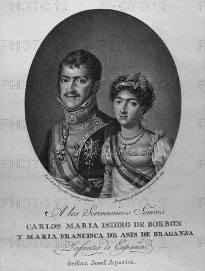 CRUZ Y RIOS LUIS DE 1776/1853
CARLOS MARIA ISIDRO DE BORBON Y MARIA FRANCISCA DE ASIS DE BRAGANZA INFANTES DE ESPAÑA
MADRID, MUSEO MUNICIPAL
MADRID