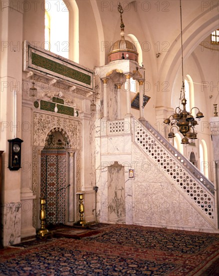 INTERIOR - MIMBAR Y MIHRAB DE LA MEZQUITA
HOMS, MEZQUITA KHALEB IBN AL-WALID
SIRIA