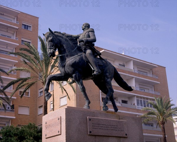 Equestrian statue erected in honor of Simon Bolivar