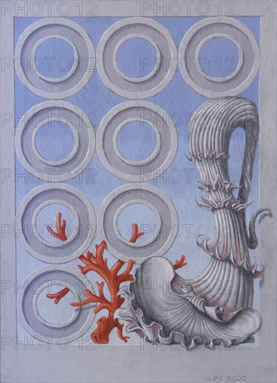 PEREZ VILLALTA GUILLERMO 1948-
INVENCION MARINA CON CIRCULOS Y CORAL-Comenzado en Madrid 9/11/2000- 50x36 cm
MADRID, COLECCION PARTICULAR
MADRID
This image is not downloadable. Contact us for the high res.