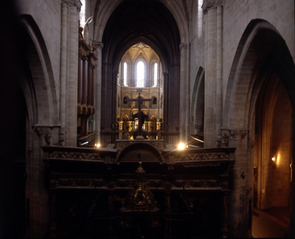 INTERIOR DE LA NAVE HACIA LA CABECERA DESDE EL CORO-ARQUITECTURA GOTICA-
STO DOMINGO CALZADA, CATEDRAL
RIOJA