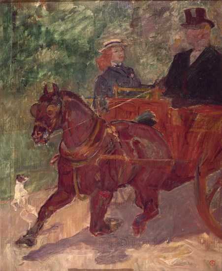 TOULOUSE LAUTREC 1864/1901
TONNEAU ATTELÉ D´ UN COB - TONELERO CONDUCIENDO UN MULO - 1900 - 61x50
ALBI, MUSEO TOULOUSE LAUTREC
FRANCIA