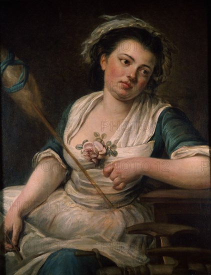 LEPICIE NICOLAS BERNARD 1735/84
LA HILADORA - S XVIII - O/L
ORLEANS, MUSEO BELLAS ARTES
FRANCIA