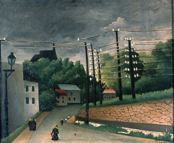 ROUSSEAU HENRI 1844/1910
POSTES TELEGRAFICOS EN MALAKOFF - 1908 - O/L
BERNA, COLECCION PARTICULAR
SUIZA
