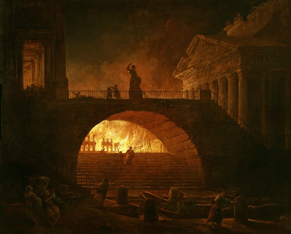 ROBERT HUBERT 1733/1808
EL INCENDIO DE ROMA EN EL AÑO 64 - S XVIII
HAVRE, MUSEO DE BELLAS ARTES
FRANCIA