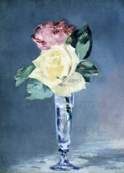 MANET EDUARD 1832/83
ROSAS EN UNA COPA DE CHAMPAGNE - 1882 - O/L - 54,6x35,2 - IMPRESIONISMO FRANCES
GLASGOW, COLECCION BURREL
ESCOCIA