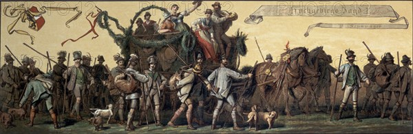 MAKART HANS 1840/84
CAZADORES DE MONTAÑA-CABALGATA CONMEMORATIVA DE LOS 50 AÑOS EN EL PODER DE FRANCISCO JOSE I-S XIX
VIENA, KUNSTHISTORISCHES MUSEUM
AUSTRIA