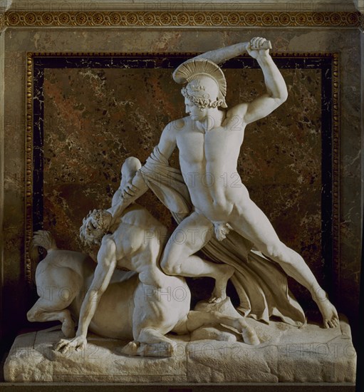 CANOVA ANTONIO 1757/1822
TESEO LUCHANDO CON EL CENTAURO - ESCULTURA EN MARMOL - 1804 - NEOCLASICISMO ITALIANO
VIENA, KUNSTHISTORISCHES MUSEUM
AUSTRIA

This image is not downloadable. Contact us for the high res.