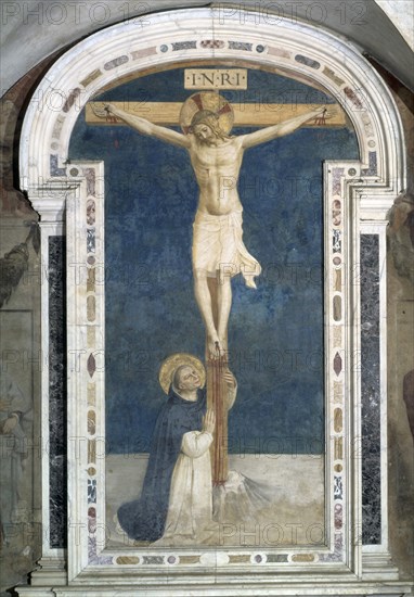 FRA ANGELICO 1400/1455
SANTO DOMINGO ABRAZADO AL CRUCIFICADO - 1442 - 340x206 - FRESCO - RENACIMIENTO ITALIANO
FLORENCIA, CONVENTO DE SAN MARCOS
ITALIA