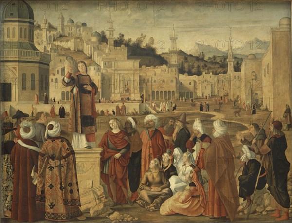 CARPACCIO VITTORE 1455/1526
SAN ESTEBAN PREDICANDO EN JERUSALEM - 1515 - RENACIMIENTO ITALIANO
PARIS, MUSEO LOUVRE-INTERIOR
FRANCIA
