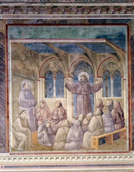 GIOTTO 1266/1337
HISTORIA DE SAN FRANCISCO - LA APARICION AL CAPITULO DE ARLES - 1297/1300 - FRESCO - 270x230
ASIS, BASILICA DE SAN FRANCISCO
ITALIA