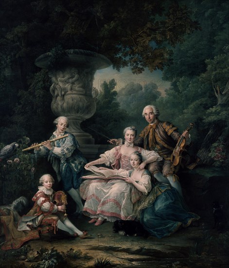 DROUAIS FRANCOIS 1699/1767
RETRATO DEL MARQUES DE SOURCHES Y SU FAMILIA - 1756
VERSALLES, MUSEO PALACIO
FRANCIA