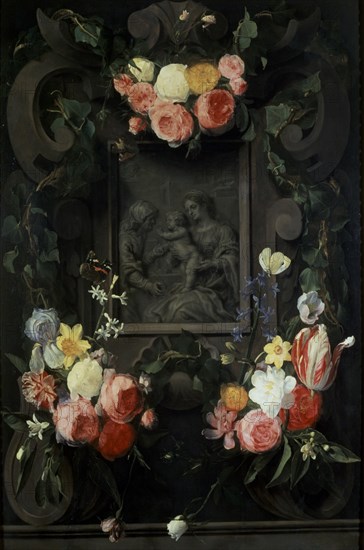 SEGHERS DANIEL 1590/1661
LA VIRGEN Y EL NIÑO CON SANTA ANA EN UN MARCO FLORIDO - S XVII - BARROCO FLAMENCO
VIENA, KUNSTHISTORISCHES MUSEUM
AUSTRIA