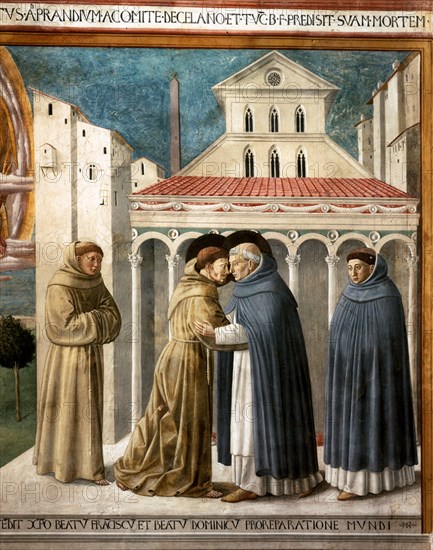GOZZOLI BENOZZO 1420-1497
REENCUENTRO DE SAN FRANCISCO Y DE SANTO DOMINGO - (REENCUENTRO IMAGINARIO) - 1452 - FRESCO
UMBRIA, MUSEO DE MONTEFALCO
ITALIA

This image is not downloadable. Contact us for the high res.