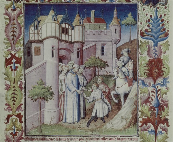 MARCO POLO Y SU HERMANO DESPIDIENDOSE DE BAUDON II DE CONSTANTINOPLA-LIBRO MARAVILLAS MUNDO-S XV
PARIS, BIBLIOTECA NACIONAL
FRANCIA