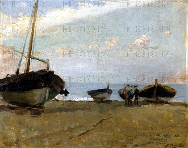 Sorolla, Barques sur la plage