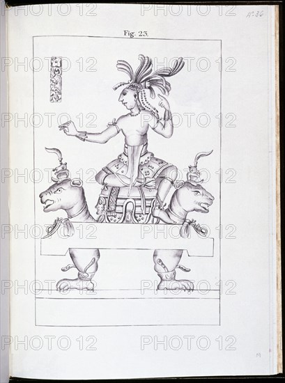 ALMENDARIZ
DIBUJO- BAJORRELIEVE DEL TEMPLO DEL JAGUAR O DEL HERMOSO RELIEVE - PALENQUE - 1789
MADRID, PALACIO REAL-BIBLIOTECA
MADRID
This image is not downloadable. Contact us for the high res.