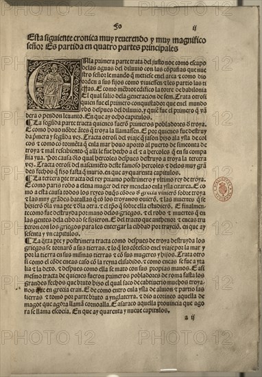 COLONNE GUIDO DELLE
D- CRONICA TROYANA SIGLO XIII - EDITADA POR ARNAO GUILLEN DE BROCAR EN 1495-1500 PARA JUAN TOMAS FAVARIO
MADRID, BIBLIOTECA NACIONAL
MADRID