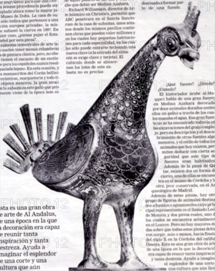 R- GALLO DORADO PROCEDENTE DE UNA FUENTE DEL PALACIO DE MEDINA AZAHARA - S X