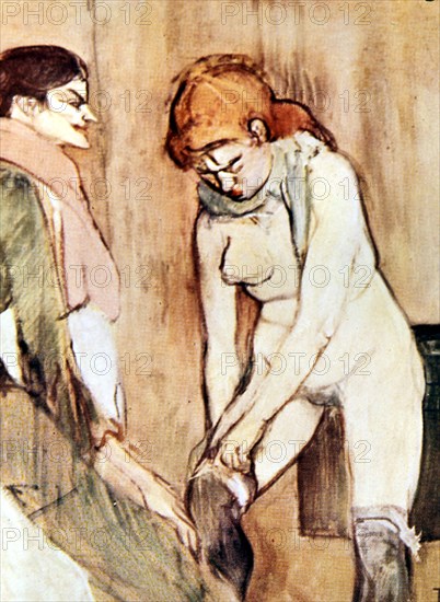 TOULOUSE LAUTREC 1864/1901
R- MUJER SUBIENDOSE LAS MEDIAS - 1894 - OLEO/CARTON - 58x46 - NEOIMPRESIONISMO FRANCES
PARIS, MUSEO DE ORSAY
FRANCIA