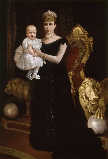 GARCIA MALO ANTONIO
RETRATO DE REINA REGENTE MARIA CRISTINA DE HABSBURGO CON ALFONSO XIII EN BRAZOS-
MADRID, MINISTERIO HACIENDA
MADRID