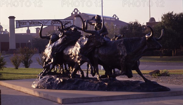 ESCULTURA DE VAQUERO CON GANADO
FORT WORTH-TEXAS, EXTERIOR
EEUU