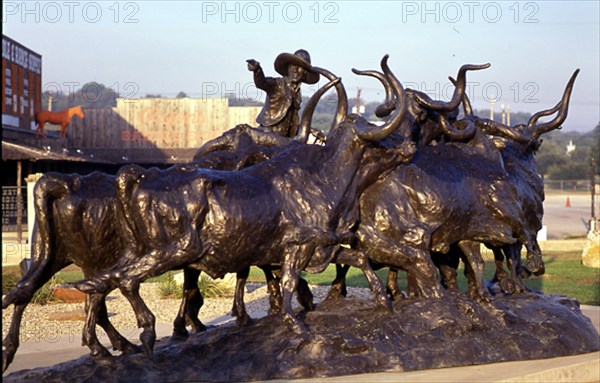 ESCULTURA DE VAQUERO CON GANADO
FORT WORTH-TEXAS, EXTERIOR
EEUU
