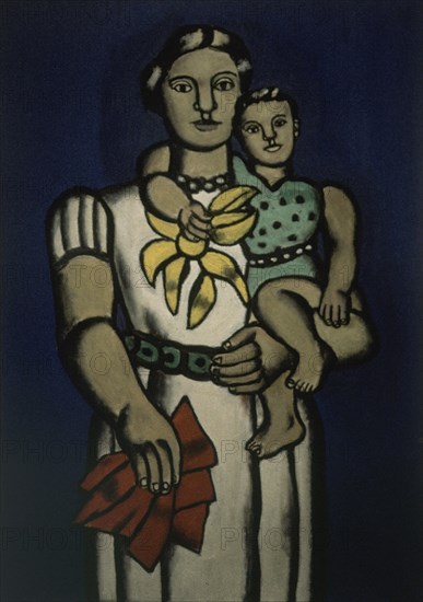 LEGER FERNAND 1881/1955
MUJER CON SU HIJO EN BRAZOS 1951- CUBISMO FRANCES
HOUSTON-TEXAS, MENIL COLECCION
EEUU