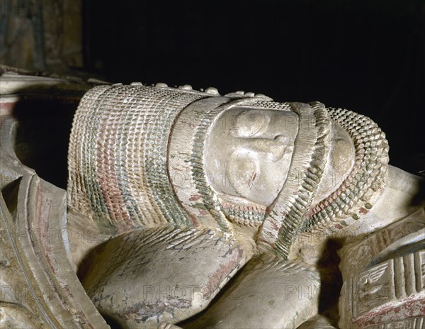 SEPULCRO DE LEONOR RUIZ DE CASTRO SEGUNDA ESPOSA DEL INFANTE DON FELIPE- DET DEL TOCADO - S XIII
VILLALCAZAR DE SIRGA, IGLESIA DE SANTA MARIA LA BLANCA
PALENCIA