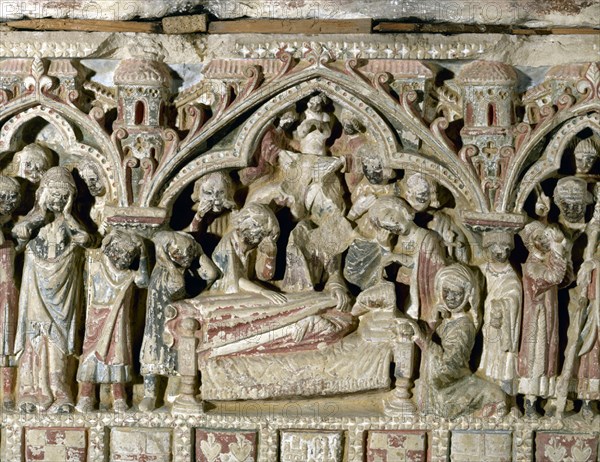 SEPULCRO DE DOÑA LEONOR RUIZ DE CASTRO SEGUNDA ESPOSA DEL INFANTE DON FELIPE- DET DEL DUELO - S XIII
VILLALCAZAR DE SIRGA, IGLESIA DE SANTA MARIA LA BLANCA
PALENCIA