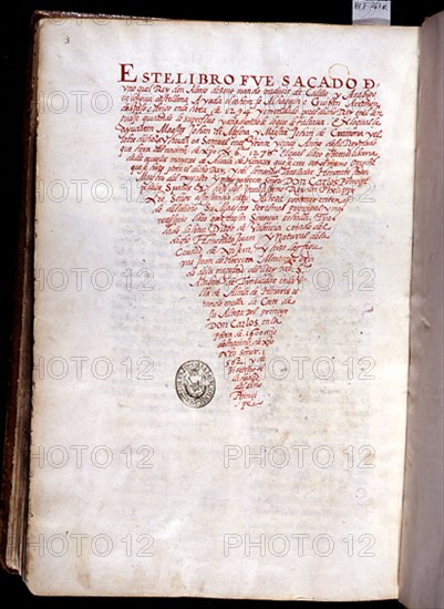 ULTIMA HOJA DE LA COPIA DEL LIBRO DEL SABER DE ASTRONOMIA - EJEMPLAR DE JUAN HONORATO DE 1562
SAN LORENZO DEL ESCORIAL, MONASTERIO-BIBLIOTECA
MADRID
This image is not downloadable. Contact us for the high res.
