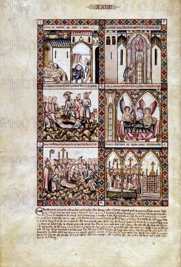 ALFONSO X EL SABIO 1221/84
MTI1-CANTIGA STA MARIA Nº 24-F36V-MONJE QUE LOABA A LA VIRGEN MUERE Y SALE UN LIRIO DE SU BOCA
SAN LORENZO DEL ESCORIAL, MONASTERIO-BIBLIOTECA
MADRID