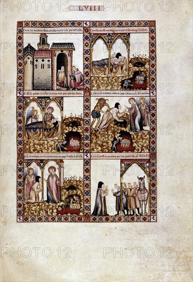 ALFONSO X EL SABIO 1221/84
MTI1-CANTIGA STA MARIA Nº58-F81V-VIRGEN DISUADE A UNA MONJA DE HUIR CON SU ENAMORADO-S XIII
SAN LORENZO DEL ESCORIAL, MONASTERIO-BIBLIOTECA
MADRID