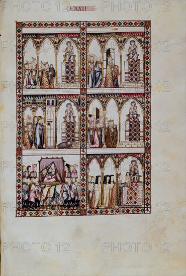 ALFONSO X EL SABIO 1221/84
MTI1-CANTIGA STA MARIA Nº122-F173R-RESURRECCION DE UNA NIÑA OFRECIDA A LA VIRGEN-S XIII
SAN LORENZO DEL ESCORIAL, MONASTERIO-BIBLIOTECA
MADRID
This image is not downloadable. Contact us for the high res.