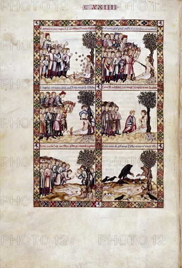 ALFONSO X EL SABIO 1221/84
MTI1-CANTIGA STA MARIA Nº124-F175V-CRISTIANO ES SALVADO DE CONDENA A MUERTE- S XIII
SAN LORENZO DEL ESCORIAL, MONASTERIO-BIBLIOTECA
MADRID
This image is not downloadable. Contact us for the high res.
