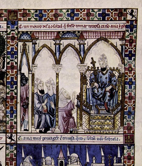 ALFONSO X EL SABIO 1221/84
D-MTI1-CANTIGA STA MARIA Nº165-F221V-B-SULTAN DE BOUDOUAR, DE EGIPTO Y LAPA CON SU CORTE-S XIII
SAN LORENZO DEL ESCORIAL, MONASTERIO-BIBLIOTECA
MADRID