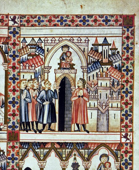 ALFONSO X EL SABIO 1221/84
D-MS.B.R.20- CANTIGA STA MARIA-Nº293-F47-B- VIRGEN EN LA PUERTA DE ENTRADA A LA CIUDAD-LOMBARDIA S X
FLORENCIA, BIBLIOTECA NACIONAL
ITALIA

This image is not downloadable. Contact us for the high res.