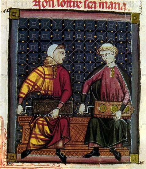 ALFONSO X EL SABIO 1221/84
D - M.B.I.2- CANTIGA SANTA MARIA. CODICE DE LOS MUSICOS Nº 160. DOS SANFOINEROS S XIII
SAN LORENZO DEL ESCORIAL, MONASTERIO-BIBLIOTECA
MADRID
This image is not downloadable. Contact us for the high res.