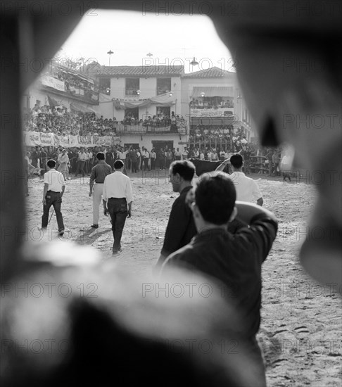 ENCIERRO EN ARGANDA DEL REY - MOZOS ESPERANDO AL NOVILLO EN LA PLAZA DEL PUEBLO - 1964 - ByN 41376
ARGANDA, EXTERIOR
MADRID
