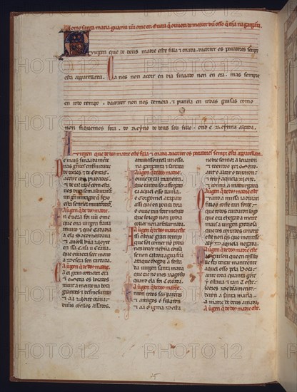 ALFONSO X EL SABIO 1221/84
MS B.R.20-CANTIGA STA MARIA Nº322-F28V-TEXTO-ESTROFA EN VERSO GALAICO PORTUGUES- S XIII
FLORENCIA, BIBLIOTECA NACIONAL
ITALIA