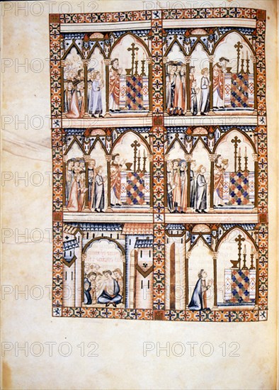 ALFONSO X EL SABIO 1221/84
CANTIGA STA MARIA Nº225-F86V-CLERIGO SE TRAGA UNA ARAÑA Y LE SALE LUEGO VIVA POR LA MANO-S XIII
FLORENCIA, BIBLIOTECA NACIONAL
ITALIA
This image is not downloadable. Contact us for the high res.