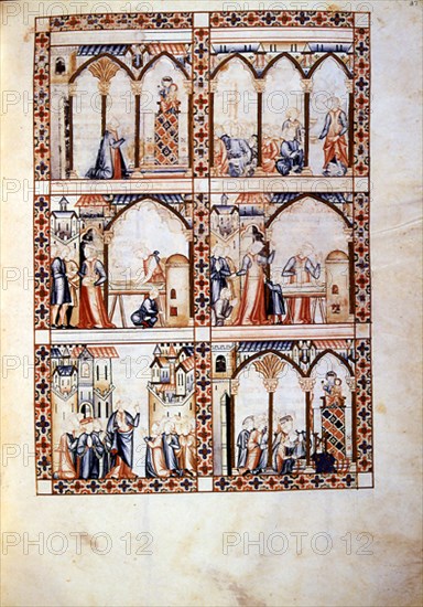 ALFONSO X EL SABIO 1221/84
CANTIGA STA MARIA Nº258-87R-LA VIRGEN HACE CRECER MASA DE PAN QUE PREPARABA BUENA MUJER
FLORENCIA, BIBLIOTECA NACIONAL
ITALIA