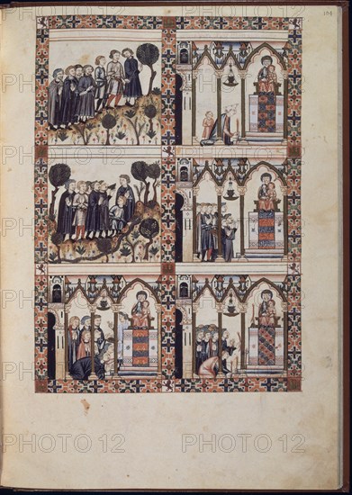 ALFONSO X EL SABIO 1221/84
CANTIGA STA MARIA Nº275-F104R-LA VIRGEN DE TERENA CURA DE RABIA A DOS FRAILES DE LA ORDEN DE S JUAN
FLORENCIA, BIBLIOTECA NACIONAL
ITALIA
This image is not downloadable. Contact us for the high res.