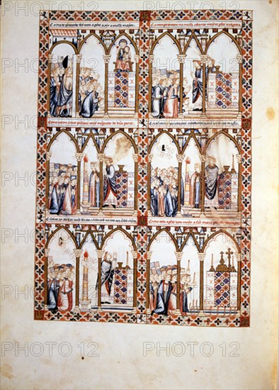 ALFONSO X EL SABIO 1221/84
CANTIGA STA MARIA Nº211-F121V-ENJAMBRE DE TABANOS RELLENAN DE CERA UN CIRIO PASCUAL EN ELCHE-S XIII
FLORENCIA, BIBLIOTECA NACIONAL
ITALIA