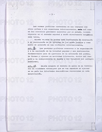 PROYECTO PARA LA CONSTITUCION 1978-PRINCIPIOS GENERALES-GRUPO PARLAMENTARIO COMUNISTA-FOL3
MADRID, CONGRESO DE LOS DIPUTADOS-BIBLIOTECA
MADRID

This image is not downloadable. Contact us for the high res.